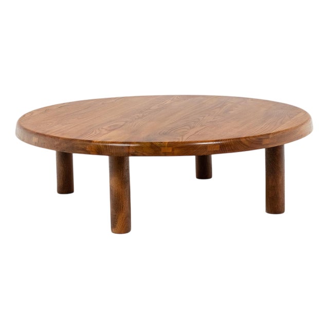 Vintage Coffee Table in Blond Elm by Pierre Chapo, 1970s For Sale