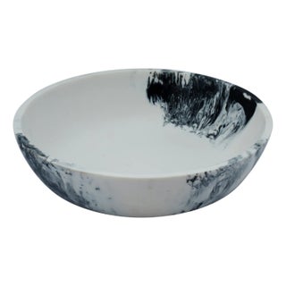 Mera Black & White Resin Serving Bowl For Sale