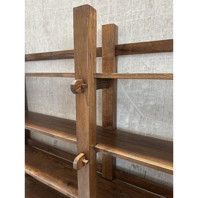 Mid-Century Modern Vintage Brutalist Wabi-Sabi Wall Cabinet in Oak For Sale - Image 3 of 12