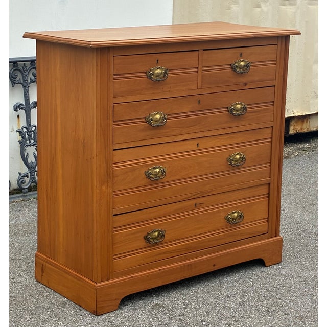 English English Pine Chest of Five Drawers For Sale - Image 3 of 17
