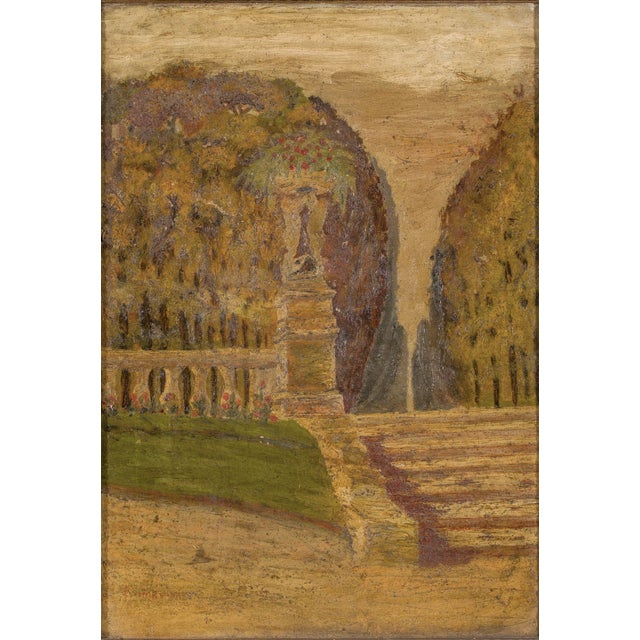 1930s Signed Painting Otto Heinrich Engel Credited This beautiful oil painting on canvas depicts a poetic garden scene,...