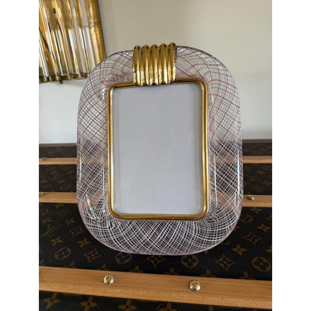 Filigree Pink Murano Glass Frame, 2000 For Sale - Image 11 of 14
