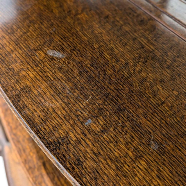Vintage Oak Bow-Front Curved-Glass China Cabinet With Claw Feet For Sale In Los Angeles - Image 6 of 18