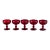 1960s Ruby Red Coupe Glasses - Set of 5 For Sale