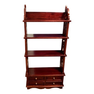 Vintage Bombay & Co. Mahogany Shelving Unit For Sale