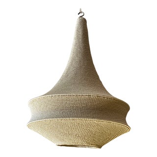 Moroccan Beige Hand Crochet Chandelier, Malika For Sale