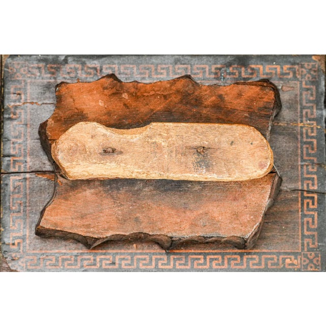 Brown Amazing Antique Handmade Carved Wood Antique Asian Textile Printing Block Fabric Stamper Unique Bohemian Home Decor Object For Sale - Image 8 of 10