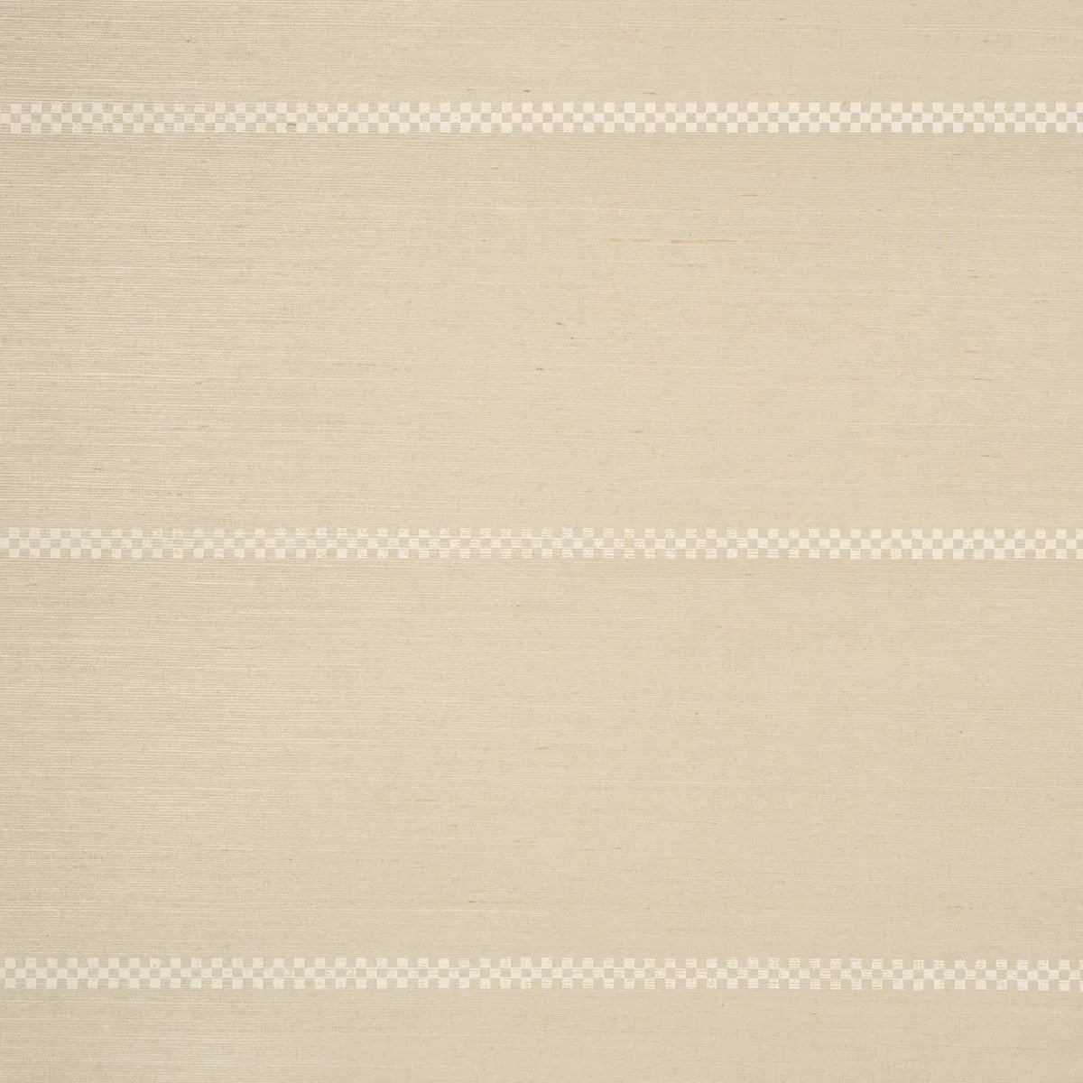 SAMPLE - Schumacher Checkered Stripe Sisal Wallpaper In Birch | Chairish