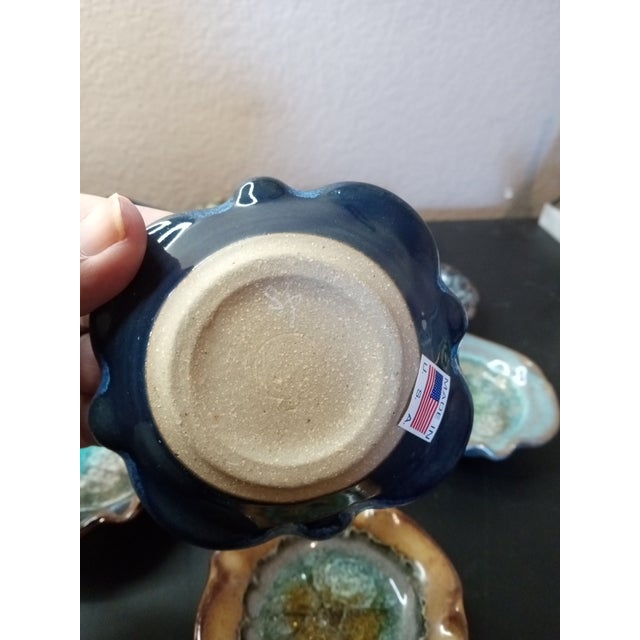 1970s Signed Lot Geode Crackled Glass Art Studio Pottery Trinket Holders - Set of 10 For Sale - Image 4 of 8