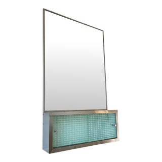 Vintage Mid Century Modern 1950s Metal Medicine Cabinet Bathroom Vanity Restored For Sale