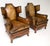 Wood Vintage Leather Wing Back Chairs, 1920s, Set of 2 For Sale - Image 7 of 11