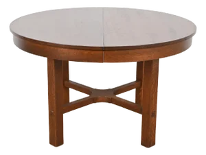 Stickley Antique Mission Oak Arts & Crafts Extension Dining Table, Newly Refinished