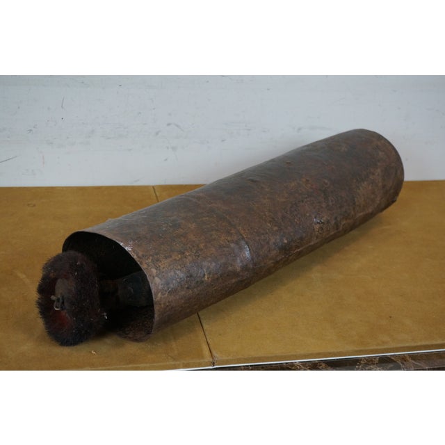 Antique Large Primitive Iron Camel Bell With Leather Handle For Sale - Image 10 of 11