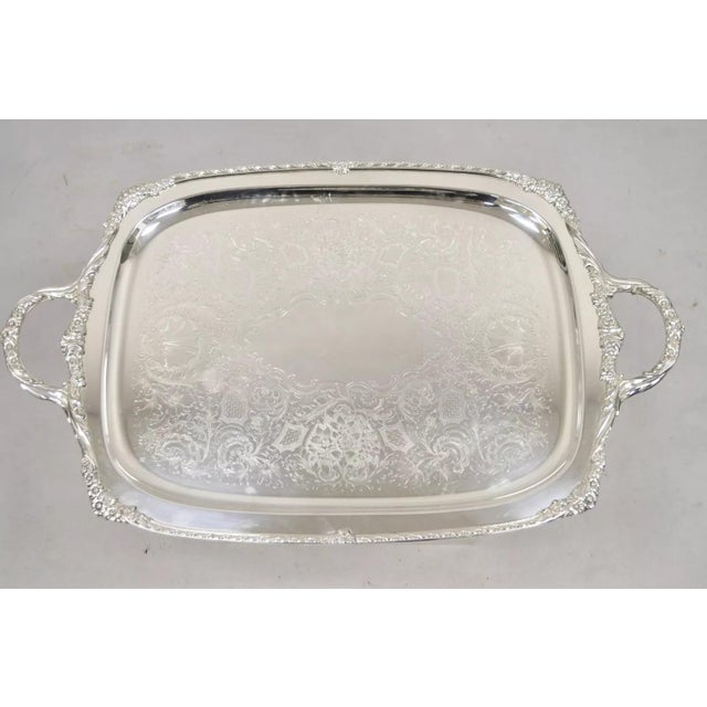 1847 Rogers Bros Heritage 9493 Large Silver Plated Serving Platter Tray For Sale - Image 11 of 12