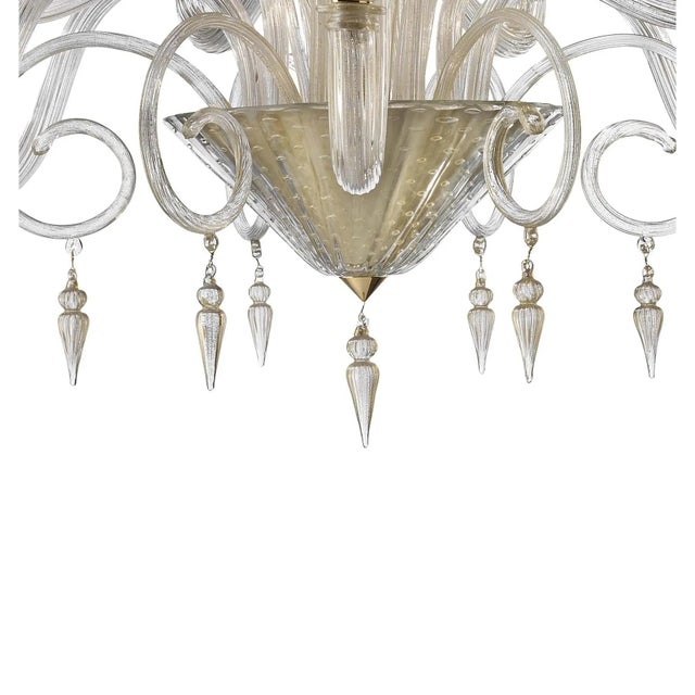 Contemporary Grand Imperial Rigadin Murano Glass Chandelier in Transparent and Gold by Simoeng for Simoeng For Sale - Image 3 of 7