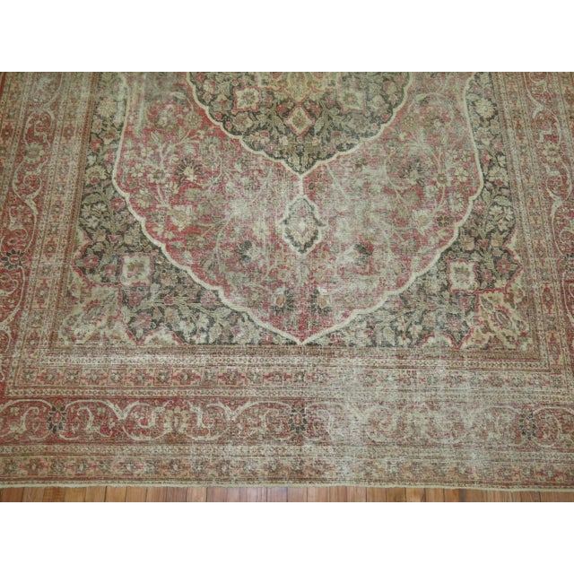 19th Century Worn Tabriz Rug, 7'6'' X 10'8'' For Sale - Image 4 of 11