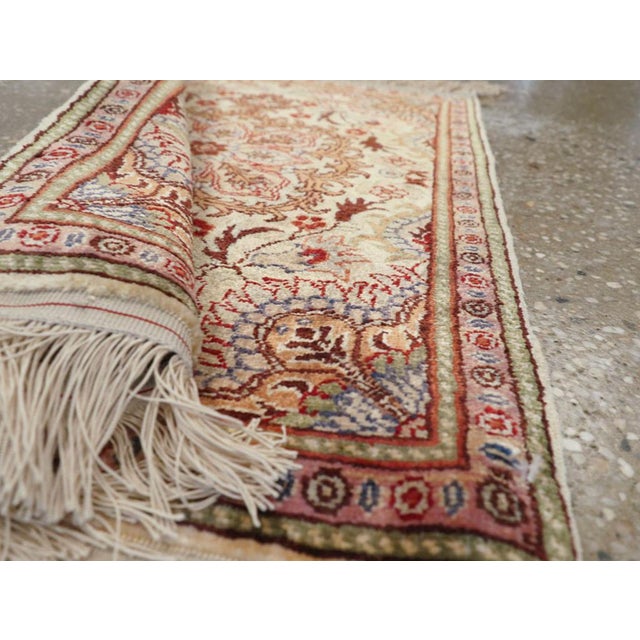 Galerie Shabab Collection Mid-20th Century Turkish Herekeh Silk Rug For Sale In New York - Image 6 of 6