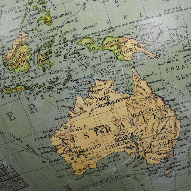 Columbus Earth Globe by Paul Oestergaard - Berlin Ca. 1900 For Sale - Image 6 of 8