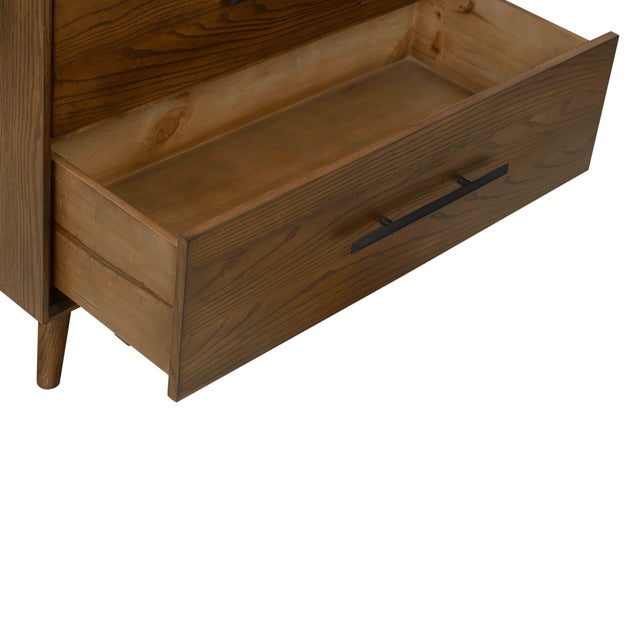 Coffee Emery Walnut 5 Drawer Chest For Sale - Image 8 of 9