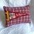 American Florida St. Augustine Vintage Red Pennant on New Woven Plaid Throw Pillow For Sale - Image 3 of 4
