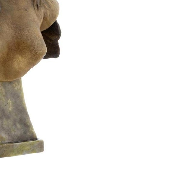 Art Nouveau Sculpture, 20th Century, Bronze on Marble Base For Sale - Image 5 of 6