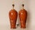 Vintage Table Lamps Faux Elm Burl Wood French Ceramic Vase Lamps Brown Cognac - A Pair For Sale - Image 6 of 11