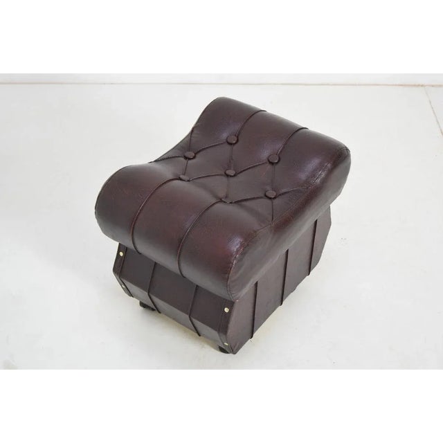 Mid-Century Modern Mid-Century Leatherette Stool with Wheels, 1970s For Sale - Image 3 of 11