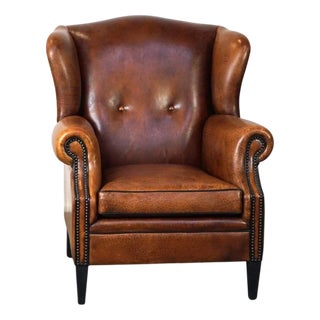 Club Chair in Sheepskin Leather For Sale