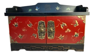 Vintage Chinese Painting Floor Cabinet