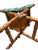 Vintage Faux Bois Draped Stool With Carved Bamboo X-Frame For Sale In Dallas - Image 6 of 10
