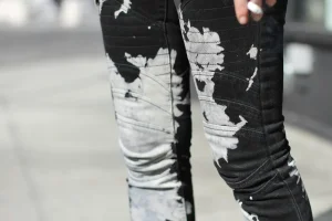"Motorcycle Jeans" Contemporary Figurative Street Fashion Photograph by Jerri Howell