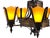 1930s Slip Shade Chandelier With Amber Glass Shades For Sale In Los Angeles - Image 6 of 14
