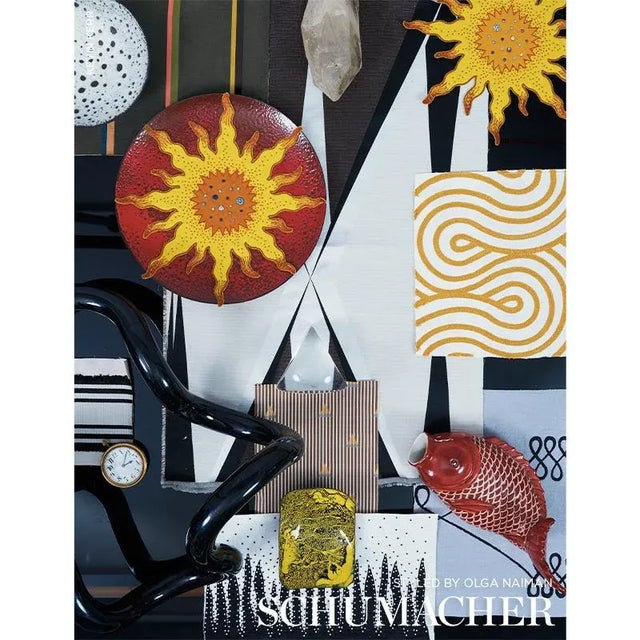 Rendered in chain stitched embroidery on a Linen grown, this ribbon-candy-esque stripe combines a sense of movement with...