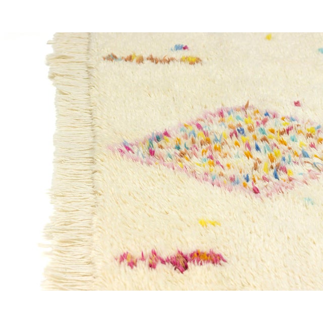 Multi-Color Hand-Knotted Moroccan Wool Rug | 8'2" X 5'5" | One of a Kind For Sale - Image 11 of 11