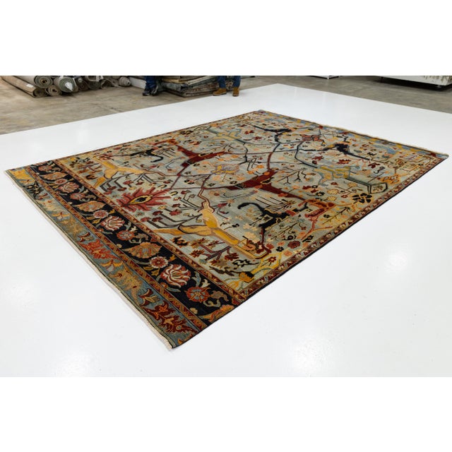 9x12 Modern Persian Bidjar Style Hand-Knotted Wool Rug Mirrored Arboreal Motif For Sale - Image 4 of 11