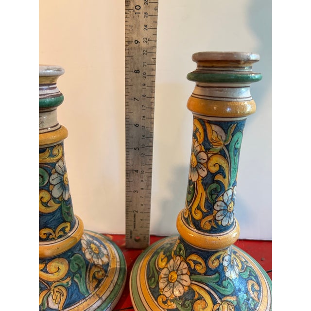 Italian Vintage Italian Art Pottery Candle Holders For Sale - Image 3 of 6