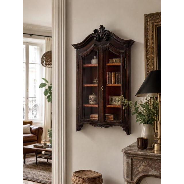 Wall Display Case in Walnut For Sale - Image 9 of 10