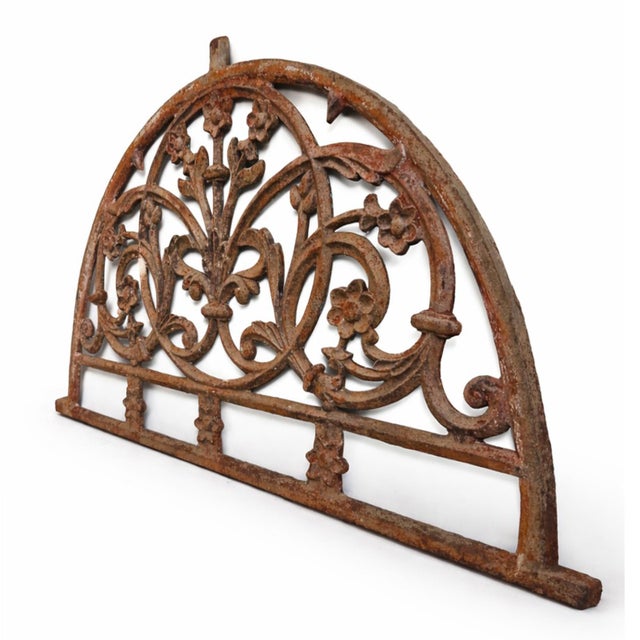Indian Vintage Old Cast Iron Indian Arched Transom For Sale - Image 3 of 5