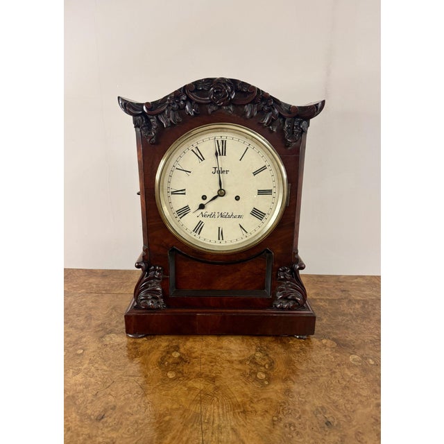 Metal Antique 19th Century Mahogany Bracket Clock, 1860 For Sale - Image 7 of 7