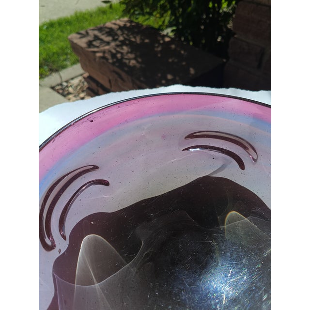 Late 20th Century Murano Attributed Sommerso Glass Catchall – Amethyst, Blue, Black For Sale - Image 12 of 12