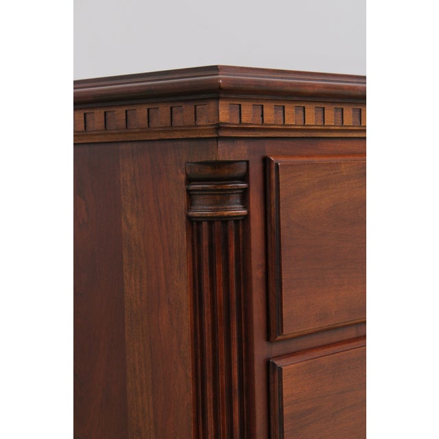 Statton New Market Cherry 10 Drawer Dresser W. Mirror For Sale - Image 9 of 18