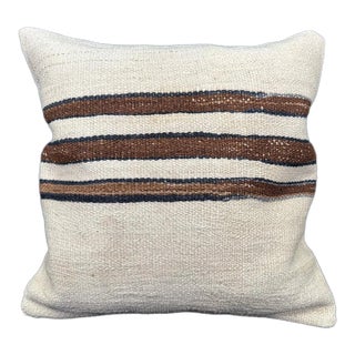 Turkish Hemp Pillow Cushion Natural Beige Brown Cushion Cover 20"x20" For Sale