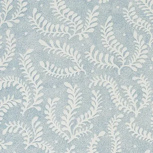 Schumacher Etched Fern Fabric in Blue