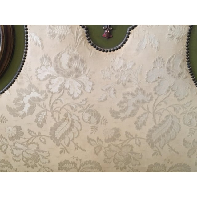 20th Century Italian Baroque Style Carved and Gilded Wood with Fabric Headboard For Sale In Miami - Image 6 of 6