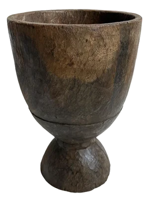 Large Vintage Guinea Wood Pestle Bowl