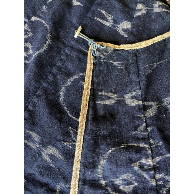 Japanese Indigo Kasuri Ikat Traveling Cape For Sale - Image 12 of 17