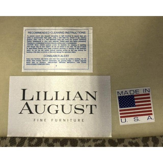 Greige New Showroom Sample Lillian August Leopard Print Upholstered Arm Chair For Sale - Image 8 of 8