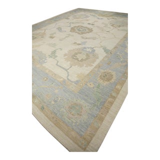 Modern Turkish Oushak Rug 14'1" x 18' For Sale