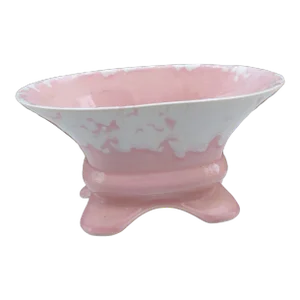 McCoy Brush Pink and White Footed Planter