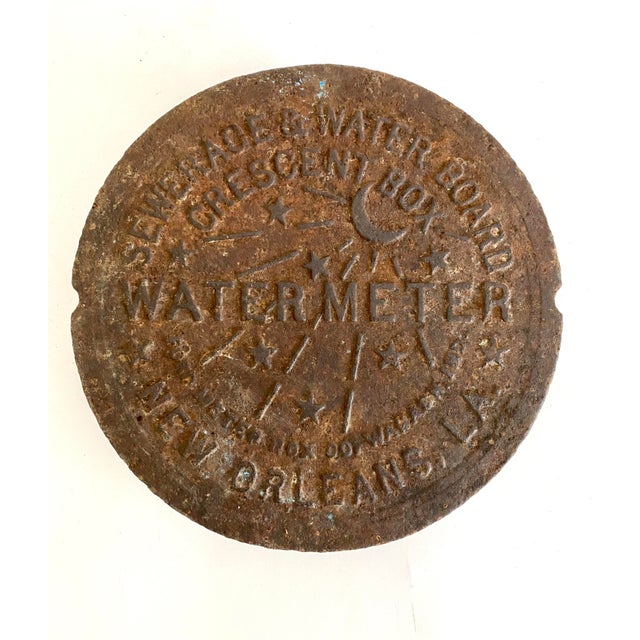 American 1920s Salvaged Nola Water Meter Cover For Sale - Image 3 of 7